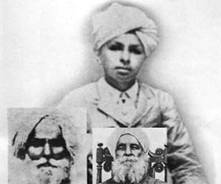 In the backdrop: Bhagat Singh as a boy. From left: Arjan Singh (grandfather) and Kishan Singh (father)