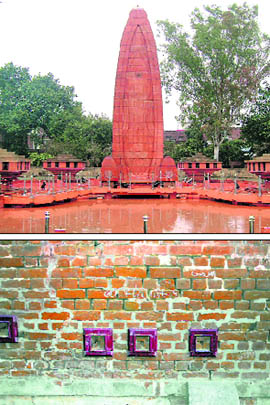 Top: Jallianwala Bagh memorial was built on the spot where unarmed Indians were killed following orders by General Reginald Dyer